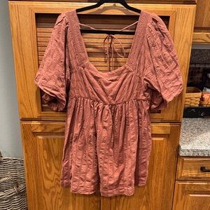 Free People Terracotta Smocked Dress